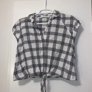 Zara Gingham front tie top